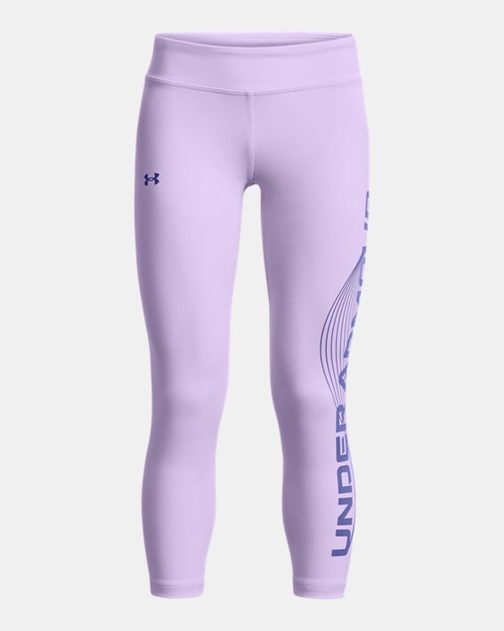 กางเกงห้าส่วน UA Motion Branded สำหรับเด็กผู้หญิง in Purple image number 0